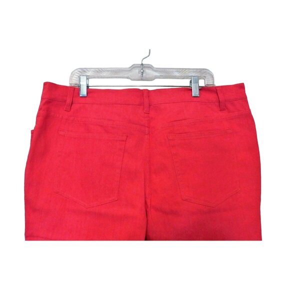 Denim & Co Cropped Pants 18W Avg Pink Light Fuchsia 5 Pocket Casual Cotton Blend - Picture 4 of 6